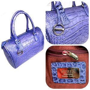 FURLA Crocodile Embossed Leather Bag; made in Italy!